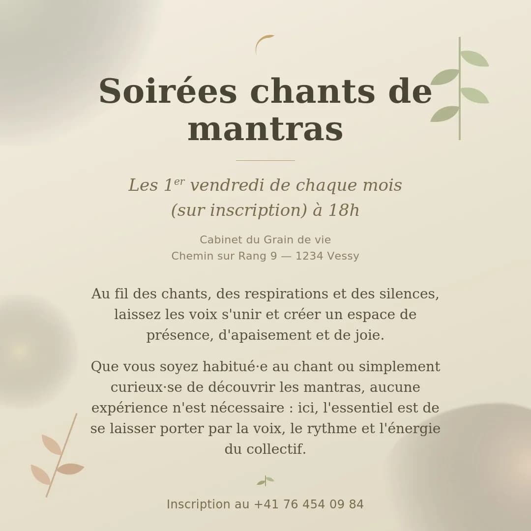 Soirées chants de mantras